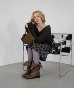 【KHIHO】RAVEN FOLDABLE BUCKLE BOOTS [ Black / Grey / Brown ]