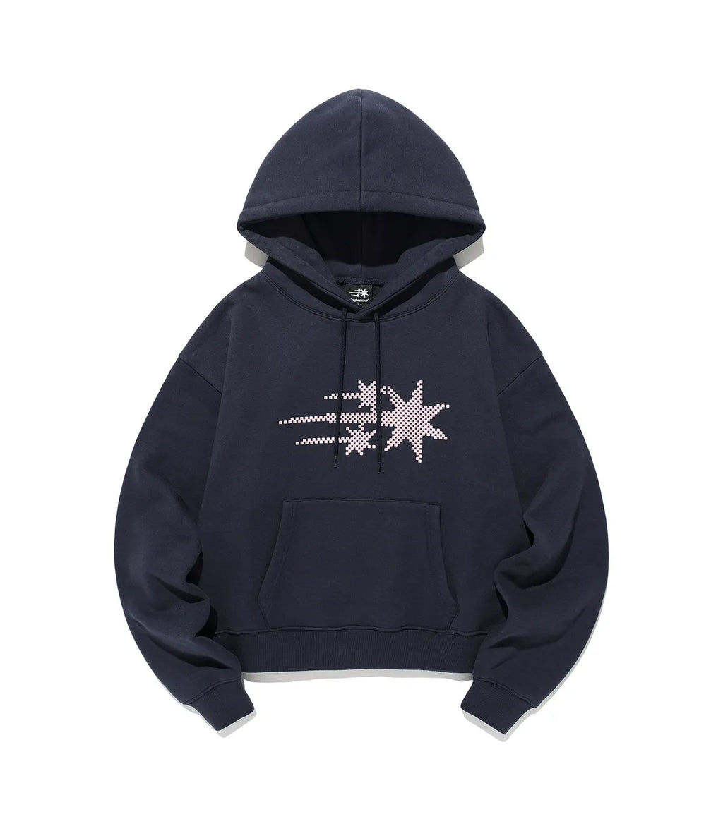 【niceghostclub】 MOSAIC 3STAR CROP HOODIE [BROWN / NAVY]