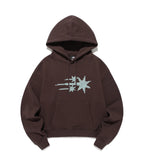 【niceghostclub】 MOSAIC 3STAR CROP HOODIE [BROWN / NAVY]