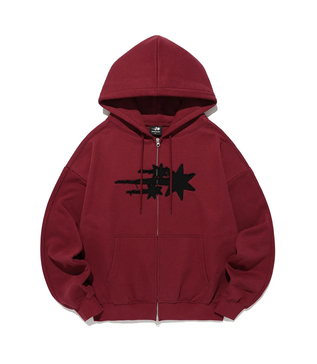 【niceghostclub】3STAR APPLIQUE HOODIE ZIP UP [NAVY / WHITE / BURGUNDY]