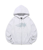 【niceghostclub】3STAR APPLIQUE HOODIE ZIP UP [NAVY / WHITE / BURGUNDY]