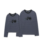 【niceghostclub】 STRIPE 3STAR TEE [ charcoal / green ]