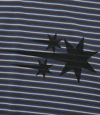 【niceghostclub】 STRIPE 3STAR TEE [ charcoal / green ]