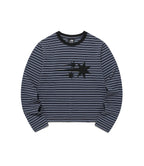 【niceghostclub】 STRIPE 3STAR TEE [ charcoal / green ]