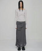 【Flare up】Layered Bustier Long Sleeve [Black / Grey / Charcoal / White]