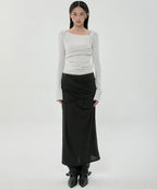 【Flare up】Layered Bustier Long Sleeve - 5 colors