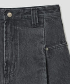 【typeservice】Stud Denim Panel Skirt [ Black ]