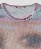 【typeservice】Sunset Eye Mesh Top [ Orange ]