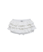【CRANK】TIERED MICRO SKIRT PANTS [ WINE CHECK / WHITE ]