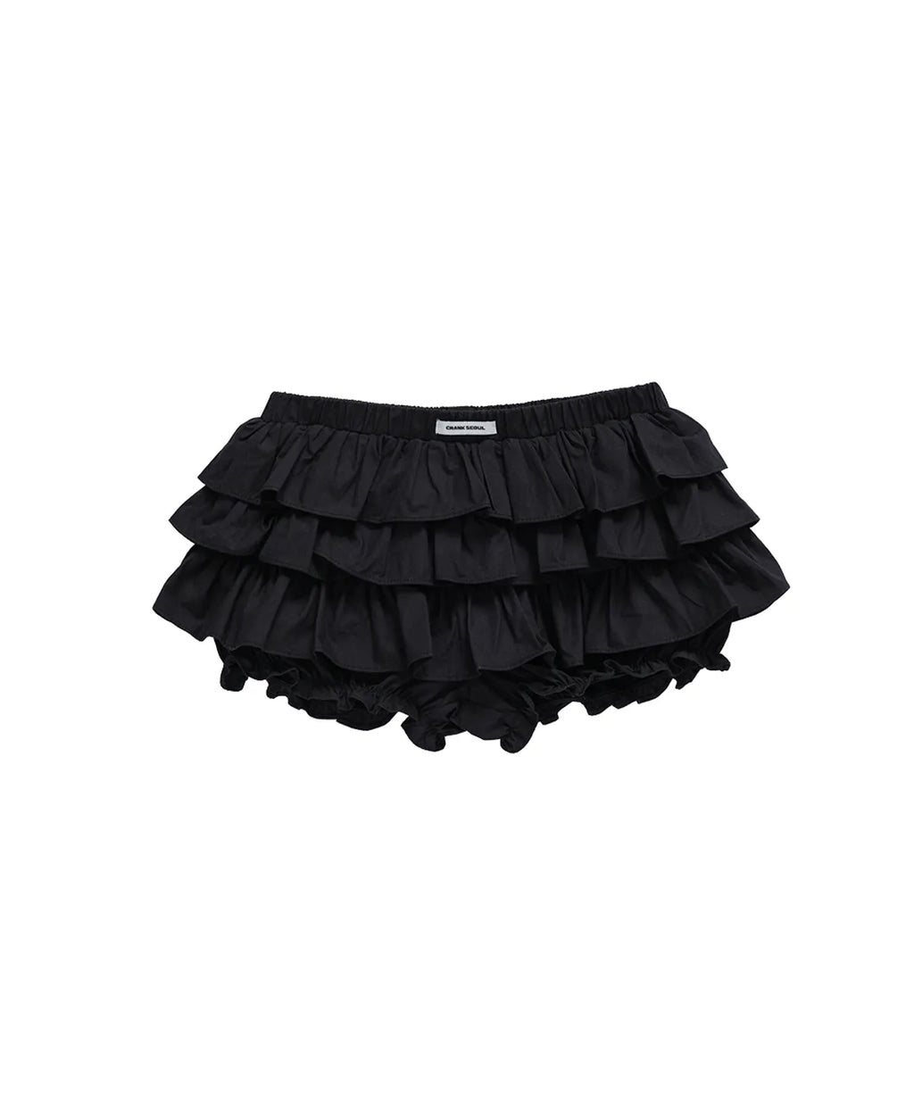 【CRANK】TIERED MICRO SKIRT PANTS [ WINE CHECK / WHITE ]