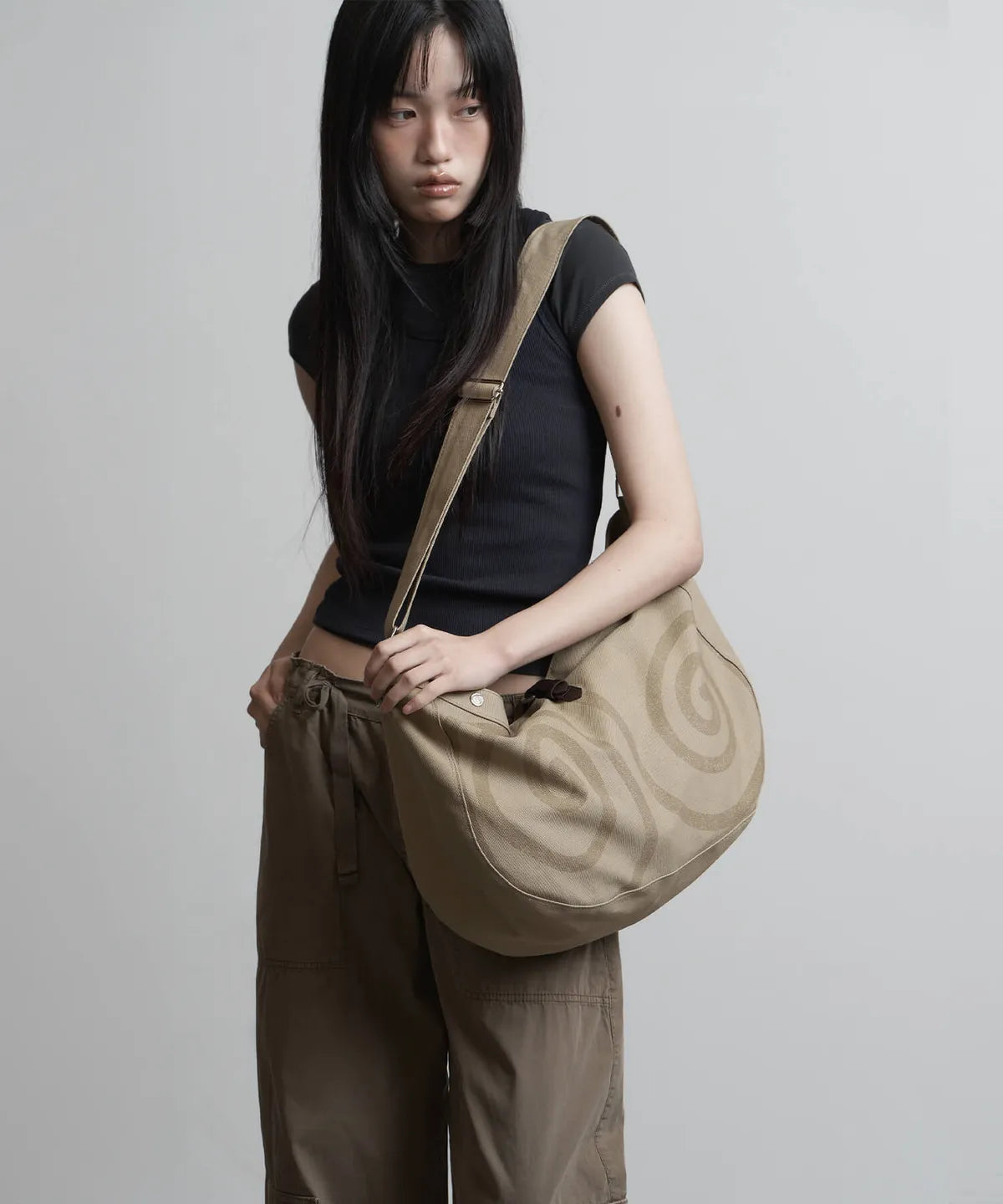 【peanut loop】Spiral Canvas cross bag - 4 colors