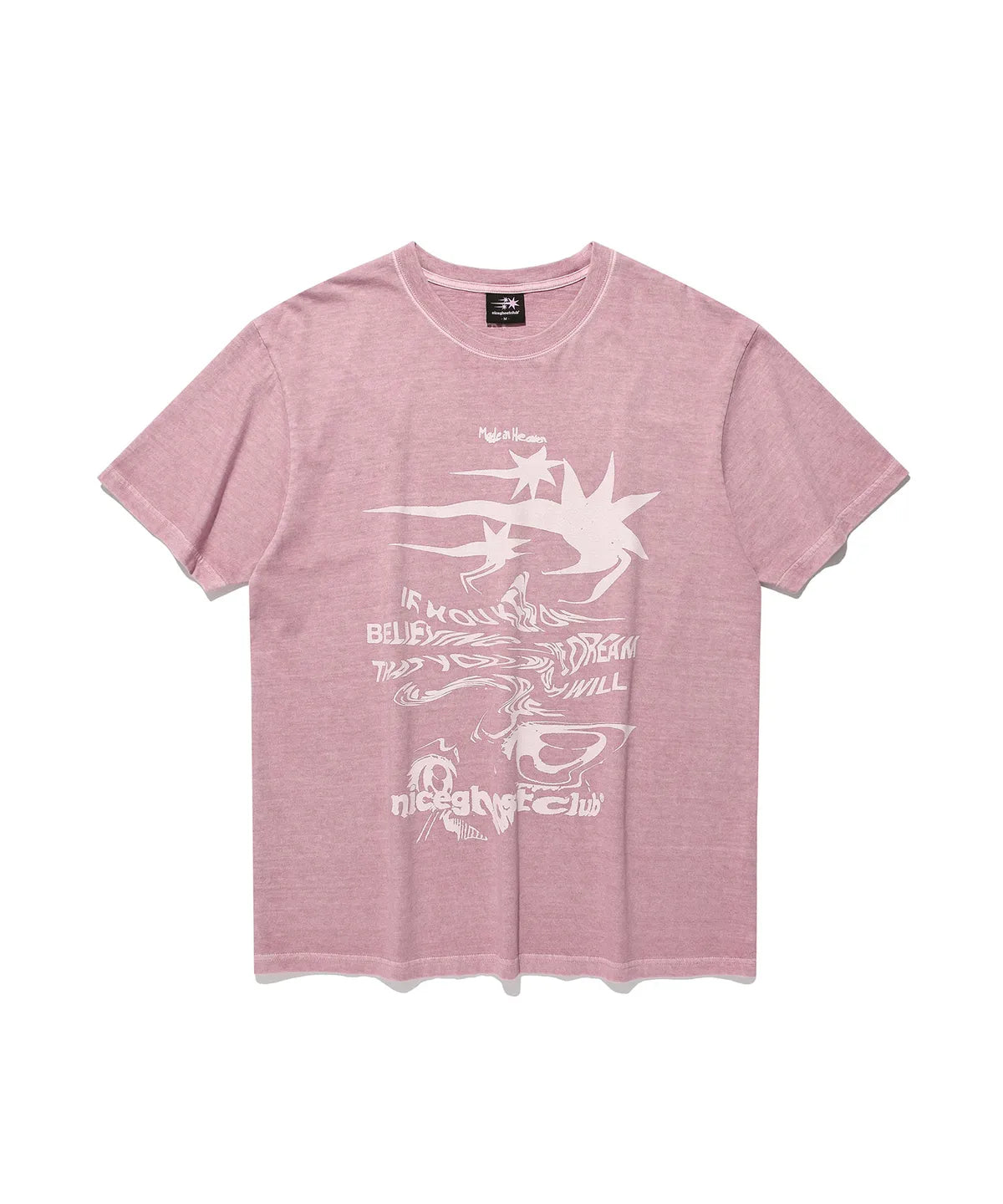 【niceghostclub】tornado logo pigment tee [Charcoal / Pink]