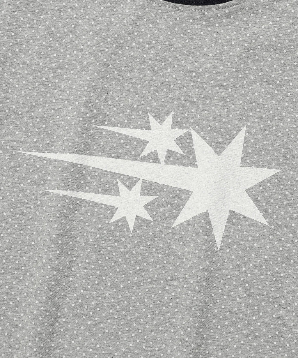 【niceghostclub】  3star dot raglan crop tee [ black / grey ]