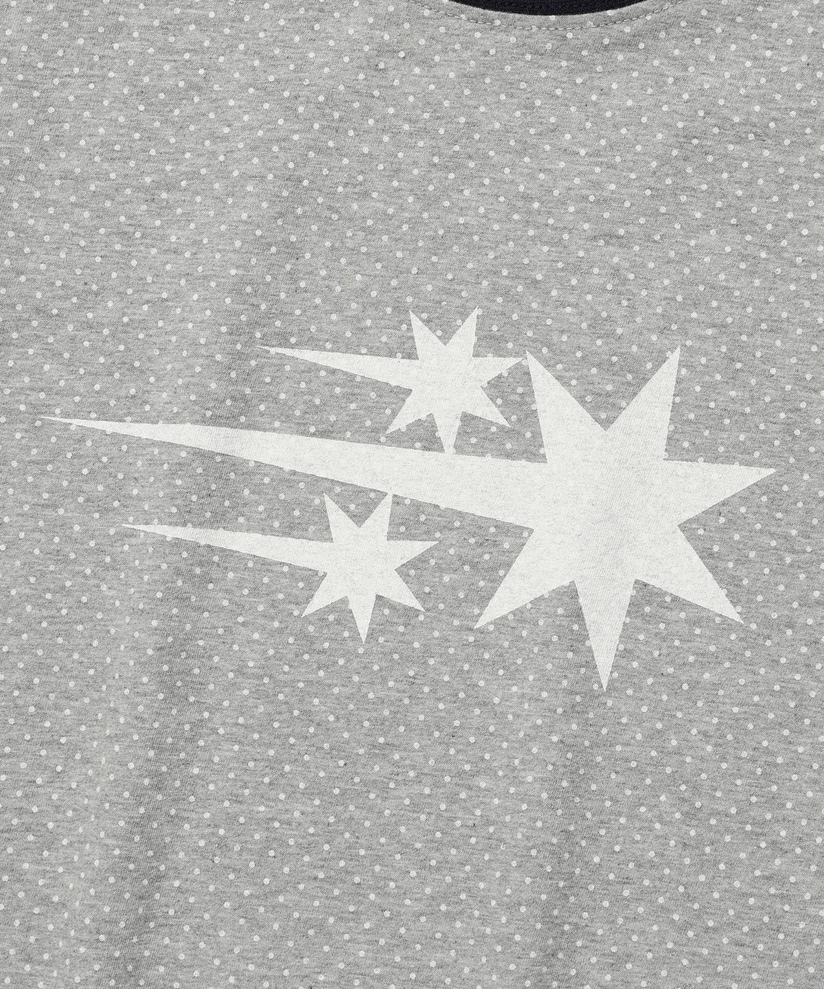 【niceghostclub】  3star dot raglan crop tee [ black / grey ]
