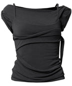 【Flare up】 Layered Bustier T-shirt [4 colors]