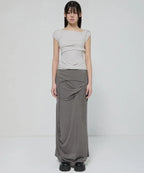 【Flare up】 Layered Bustier T-shirt [4 colors]