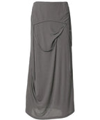 【Flare up】Asymmetrical Draped Long Skirt - 3 colors