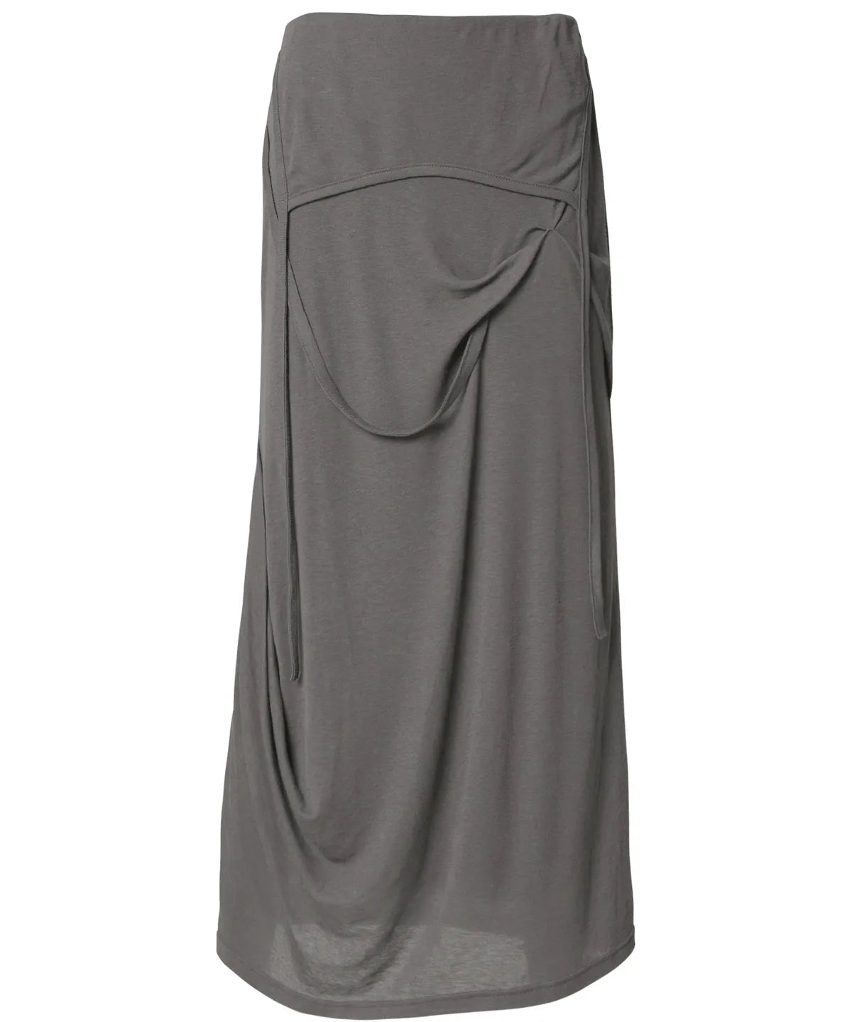 【Flare up】Asymmetrical Draped Long Skirt - 3 colors