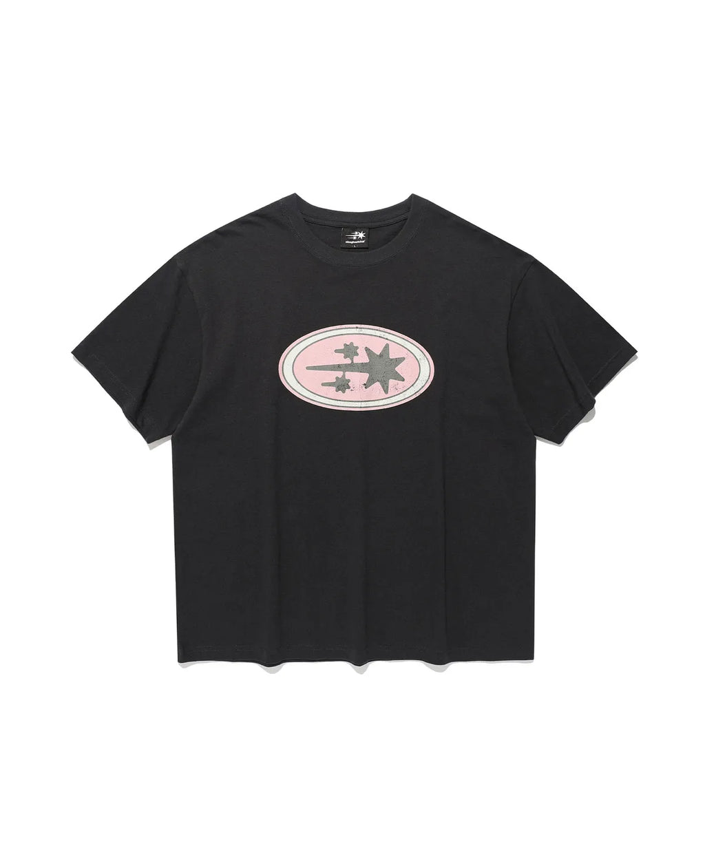 【niceghostclub】oval 3star logo tee [ charcoal / grey ]