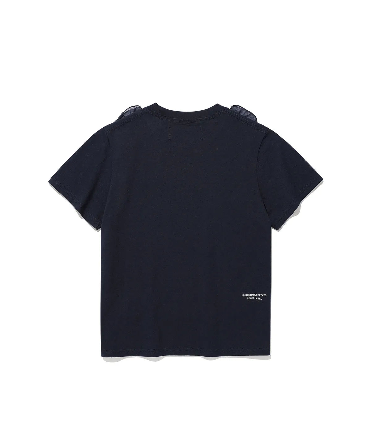 【niceghostclub】FFATS frill apron layered tee [ navy ]