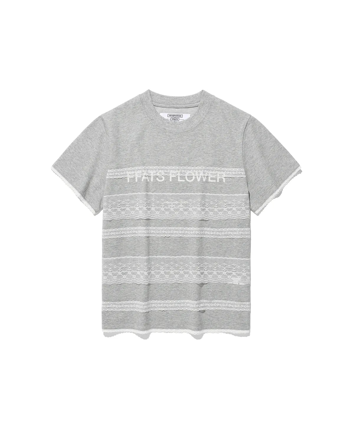 【niceghostclub】FFATS flower logo lace tee [ grey ]