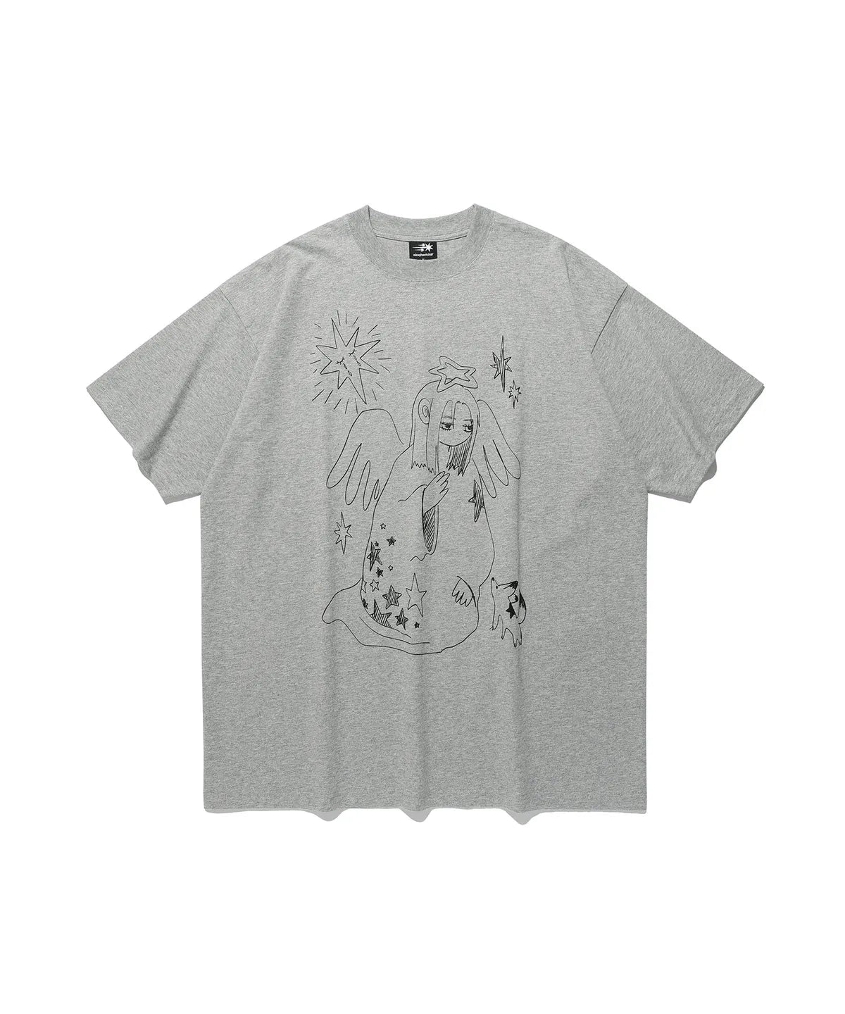 【niceghostclub】praying angel big big tee [ grey ]