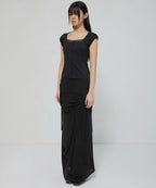 【Flare up】Lace Sleeve Top [Black / White / Gray]