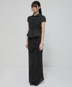 【Flare up】Cloud Puff Blouse [Black / White]
