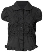 【Flare up】Cloud Puff Blouse [Black / White]