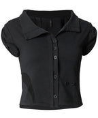 【Flare up】Paneled Half Shirts [Black / Gray]