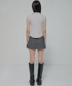 【Flare up】Paneled Half Shirts [Black / Gray]