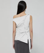 【Flare up】3-Layered Braided Sleeveless [Black / White / Gray]