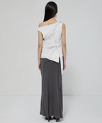 【Flare up】3-Layered Braided Sleeveless [Black / White / Gray]
