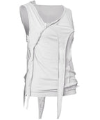 【Flare up】3-Layered Braided Sleeveless [Black / White / Gray]