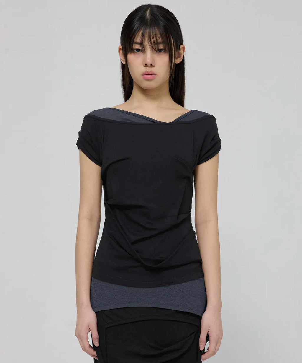 【Flare up】2-Layered Top [4 colors]