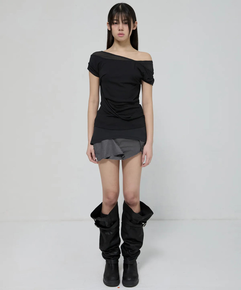 【Flare up】2-Layered Top [4 colors]