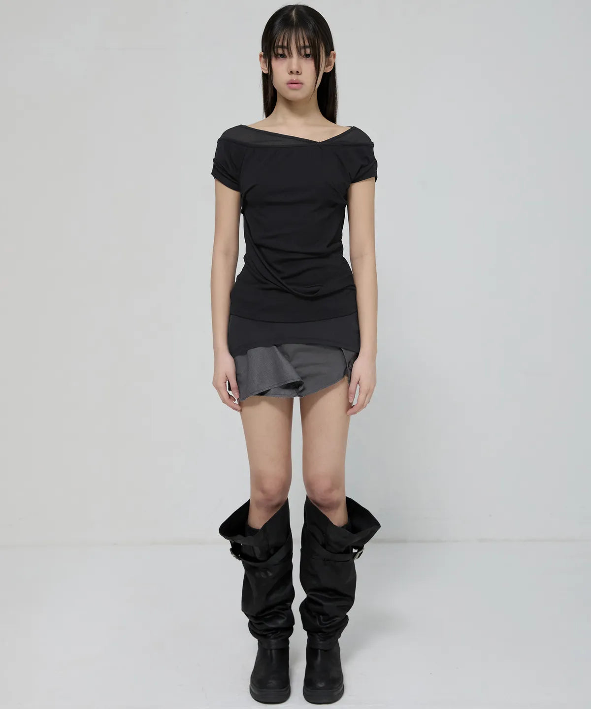 【Flare up】2-Layered Top [4 colors]