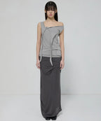 【Flare up】3-Layered Braided Sleeveless [Black / White / Gray]