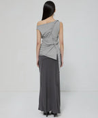 【Flare up】3-Layered Braided Sleeveless [Black / White / Gray]