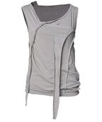 【Flare up】3-Layered Braided Sleeveless [Black / White / Gray]