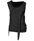 【Flare up】3-Layered Braided Sleeveless [Black / White / Gray]