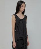 【Flare up】3-Layered Braided Sleeveless [Black / White / Gray]