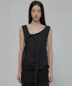 【Flare up】3-Layered Braided Sleeveless [Black / White / Gray]