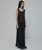 【Flare up】3-Layered Braided Sleeveless [Black / White / Gray]