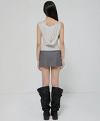 【Flare up】Asymmetric Snap Hoodie [Black / White / Gray]