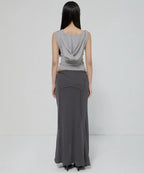 【Flare up】Asymmetric Snap Hoodie [Black / White / Gray]