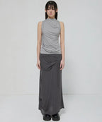 【Flare up】Draped Sleeveless Top [Black / White / Gray]