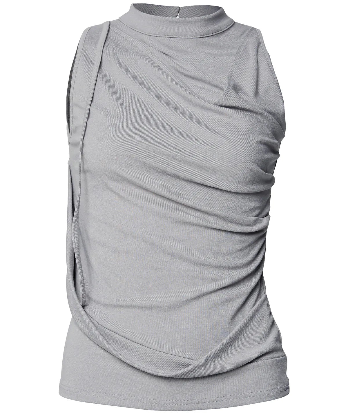 【Flare up】Draped Sleeveless Top [Black / White / Gray]