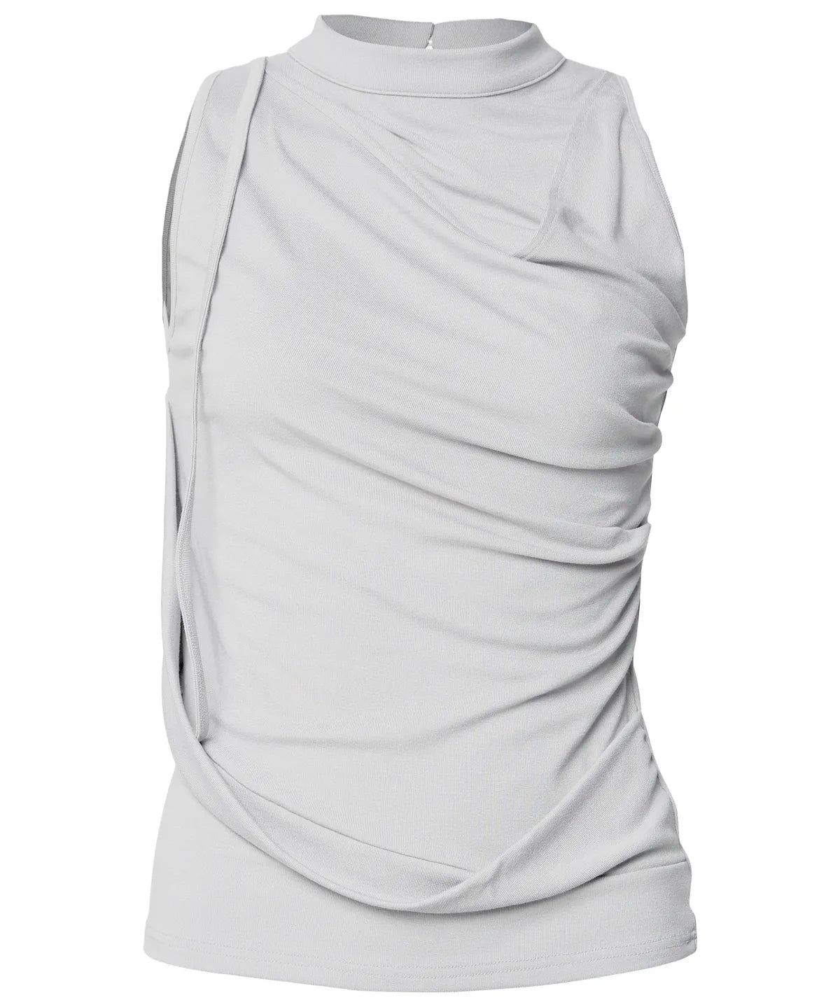 【Flare up】Draped Sleeveless Top [Black / White / Gray]