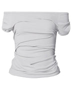 【Flare up】Draped Top [Black / White / Gray]